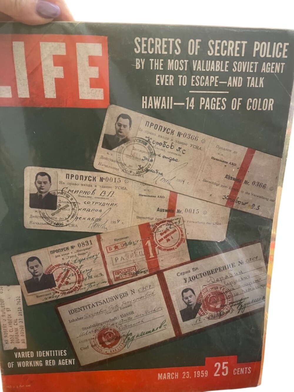Life Magazine March 23 1959 Secrets Of Secret Police Soviet Agent Hawaii 14 Page